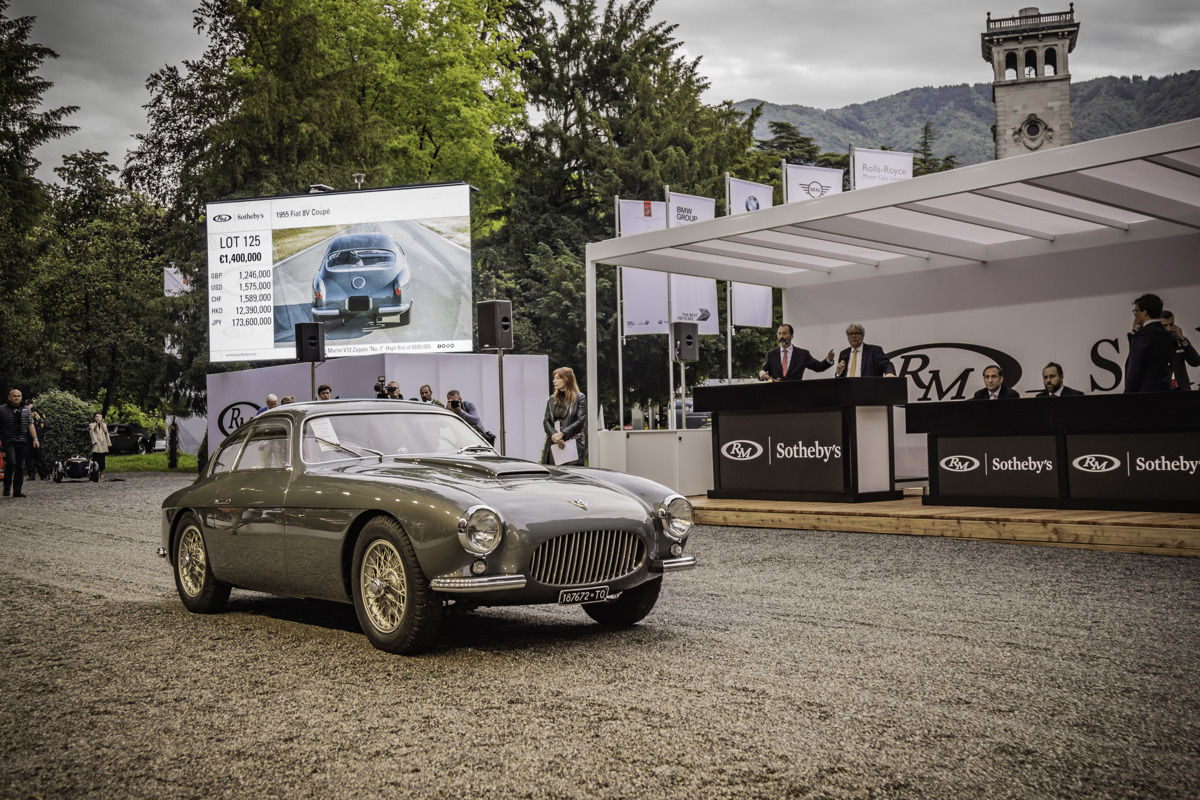 1955 Fiat 8V Coupé by Zagato offered at RM Sotheby’s Villa Erba live auction 2019
